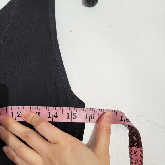 Aritzia Wilfred Black Sleeveless Leila Deep V Back Mini Dress Pockets Size 0 - Picture 11 of 14